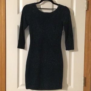 Charlotte Russe Emerald Metallic Bodycon Dress